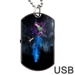 Magical Fantasy Wild Darkness Mist Dog Tag Usb Flash (one Side)