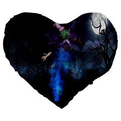 Magical Fantasy Wild Darkness Mist Large 19  Premium Flano Heart Shape Cushions by BangZart