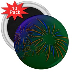 Sylvester New Year S Day Year Party 3  Magnets (10 Pack)  by BangZart