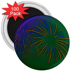 Sylvester New Year S Day Year Party 3  Magnets (100 Pack) by BangZart