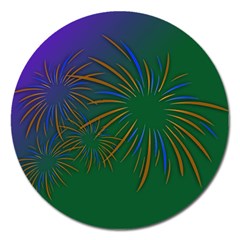 Sylvester New Year S Day Year Party Magnet 5  (round) by BangZart