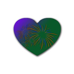 Sylvester New Year S Day Year Party Heart Coaster (4 Pack)  by BangZart