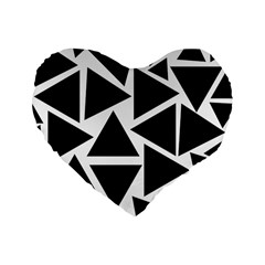 Template Black Triangle Standard 16  Premium Heart Shape Cushions by BangZart