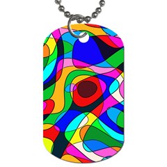 Digital Multicolor Colorful Curves Dog Tag (two Sides) by BangZart