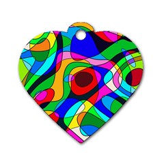 Digital Multicolor Colorful Curves Dog Tag Heart (two Sides) by BangZart