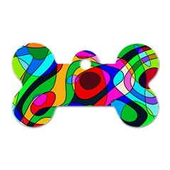 Digital Multicolor Colorful Curves Dog Tag Bone (two Sides) by BangZart