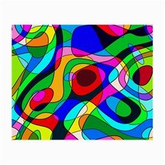 Digital Multicolor Colorful Curves Small Glasses Cloth (2-side) by BangZart