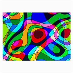 Digital Multicolor Colorful Curves Large Glasses Cloth (2-side) by BangZart