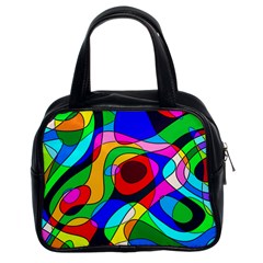 Digital Multicolor Colorful Curves Classic Handbags (2 Sides) by BangZart