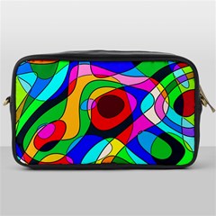 Digital Multicolor Colorful Curves Toiletries Bags by BangZart