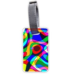 Digital Multicolor Colorful Curves Luggage Tags (one Side)  by BangZart