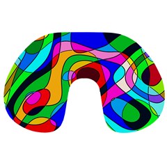 Digital Multicolor Colorful Curves Travel Neck Pillows by BangZart