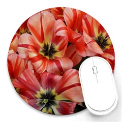 Tulips Flowers Spring Round Mousepads by BangZart