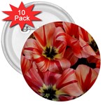 Tulips Flowers Spring 3  Buttons (10 pack)  Front