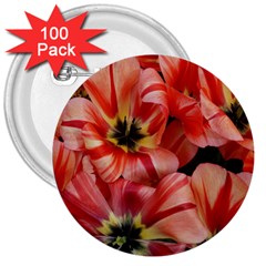 Tulips Flowers Spring 3  Buttons (100 Pack)  by BangZart