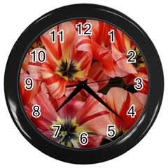 Tulips Flowers Spring Wall Clocks (black) by BangZart