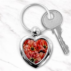 Tulips Flowers Spring Key Chains (heart)  by BangZart