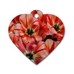 Tulips Flowers Spring Dog Tag Heart (two Sides) by BangZart