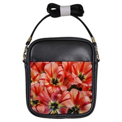 Tulips Flowers Spring Girls Sling Bags by BangZart