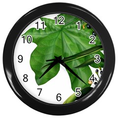 Plant Berry Leaves Green Flower Wall Clocks (black) by BangZart