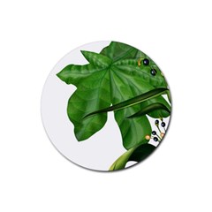 Plant Berry Leaves Green Flower Rubber Coaster (round)  by BangZart