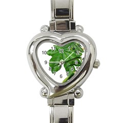 Plant Berry Leaves Green Flower Heart Italian Charm Watch by BangZart