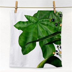 Plant Berry Leaves Green Flower Face Towel by BangZart