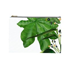 Plant Berry Leaves Green Flower Cosmetic Bag (large)  by BangZart