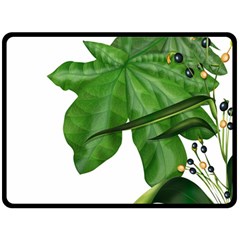 Plant Berry Leaves Green Flower Fleece Blanket (large)  by BangZart