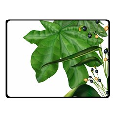 Plant Berry Leaves Green Flower Double Sided Fleece Blanket (small)  by BangZart