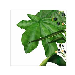 Plant Berry Leaves Green Flower Small Satin Scarf (square) by BangZart