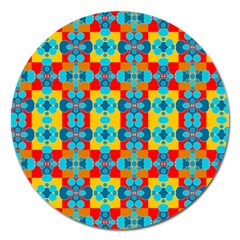 Pop Art Abstract Design Pattern Magnet 5  (Round)