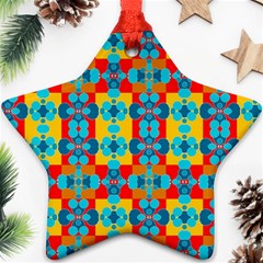 Pop Art Abstract Design Pattern Star Ornament (Two Sides)