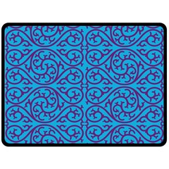 Monogram Blue Purple Background Double Sided Fleece Blanket (large)  by BangZart