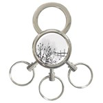 Snow Winter Cold Landscape Fence 3-Ring Key Chains Front