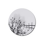 Snow Winter Cold Landscape Fence Rubber Coaster (Round)  Front