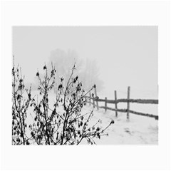 Snow Winter Cold Landscape Fence Small Glasses Cloth by BangZart