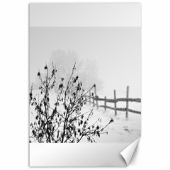 Snow Winter Cold Landscape Fence Canvas 12  X 18   by BangZart