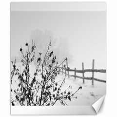 Snow Winter Cold Landscape Fence Canvas 20  X 24   by BangZart