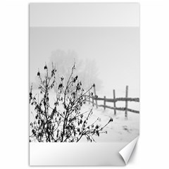 Snow Winter Cold Landscape Fence Canvas 20  X 30   by BangZart