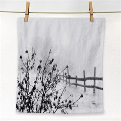 Snow Winter Cold Landscape Fence Face Towel by BangZart