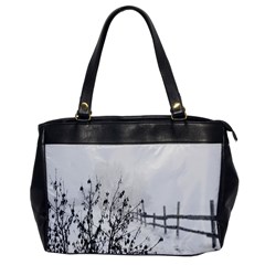 Snow Winter Cold Landscape Fence Office Handbags by BangZart