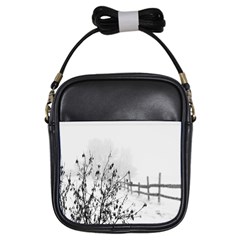 Snow Winter Cold Landscape Fence Girls Sling Bags by BangZart