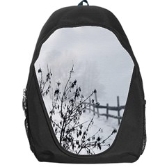 Snow Winter Cold Landscape Fence Backpack Bag by BangZart