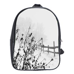 Snow Winter Cold Landscape Fence School Bag (xl) by BangZart