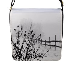 Snow Winter Cold Landscape Fence Flap Messenger Bag (l)  by BangZart