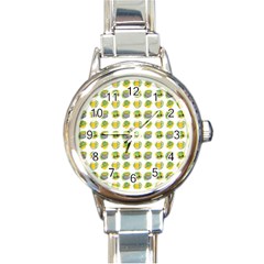 St Patrick S Day Background Symbols Round Italian Charm Watch by BangZart