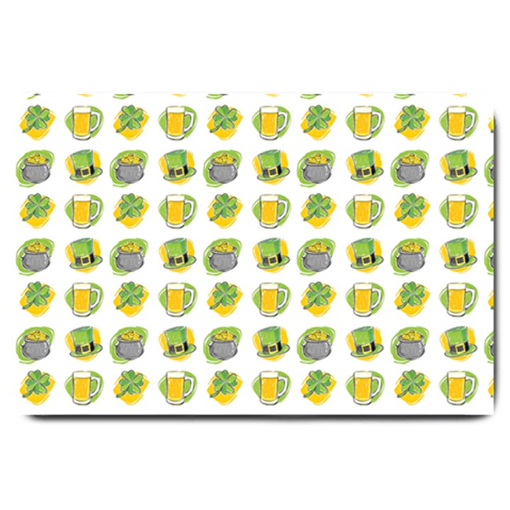 St Patrick S Day Background Symbols Large Doormat 