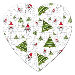 Christmas Santa Claus Decoration Jigsaw Puzzle (heart) by BangZart