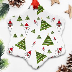 Christmas Santa Claus Decoration Snowflake Ornament (two Sides) by BangZart